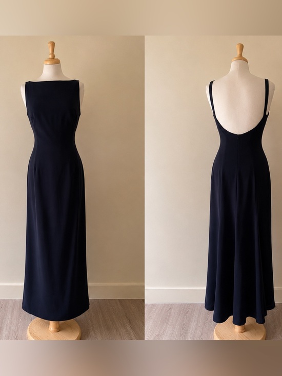 Beechers Brook Dresses & Skirts - Vintage Beechers Brook Navy Open Back Maxi Dress